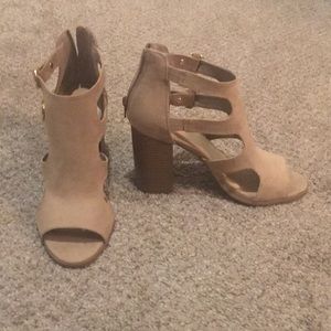 Apt 9 high heeled suede sandals NWOT